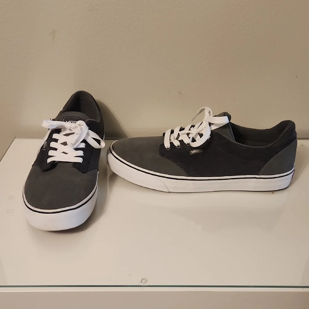 VANS Men's Charcoal and White Sneakers Size 13.